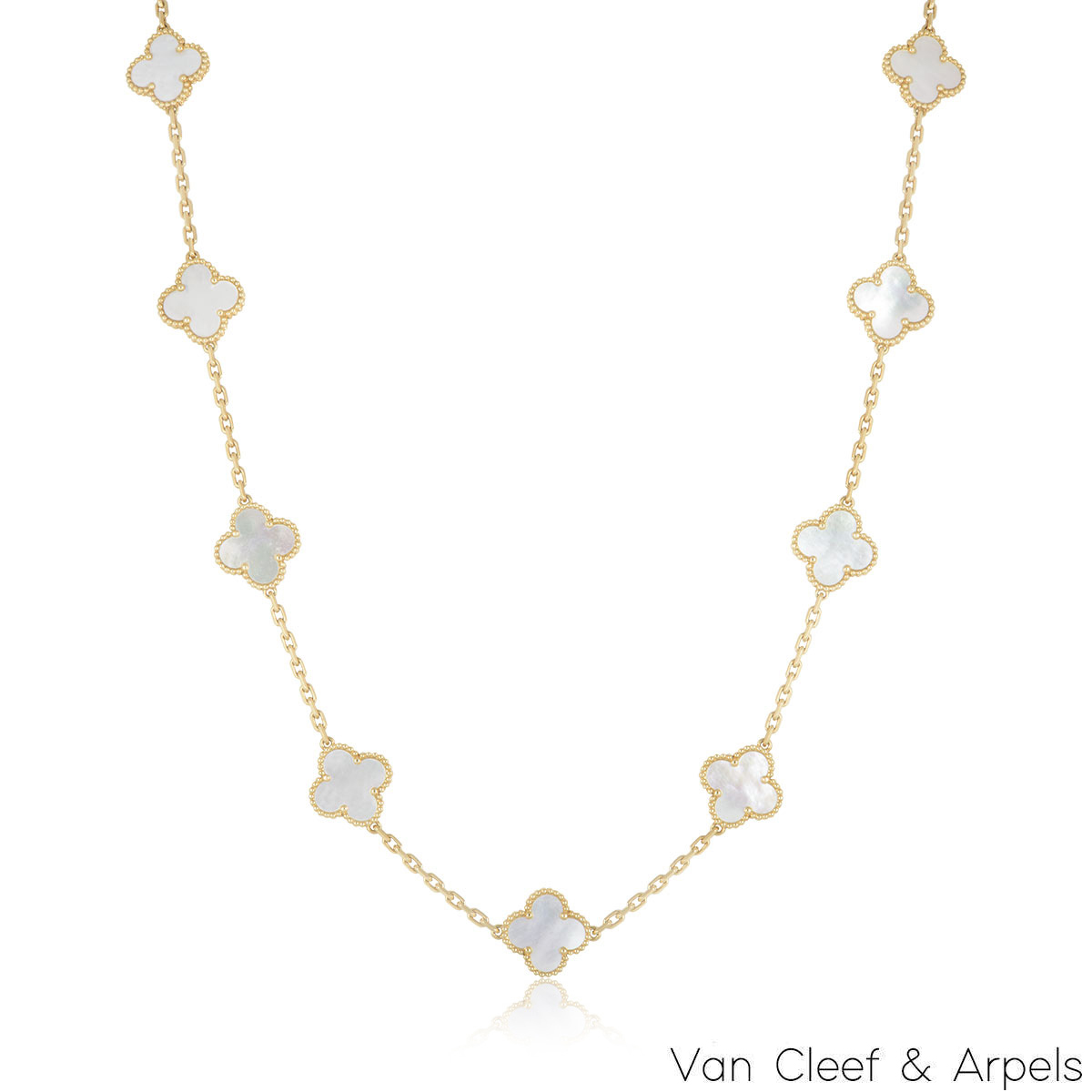 Van Cleef & Arpels Yellow Gold Vintage Alhambra Necklace VCARA42100